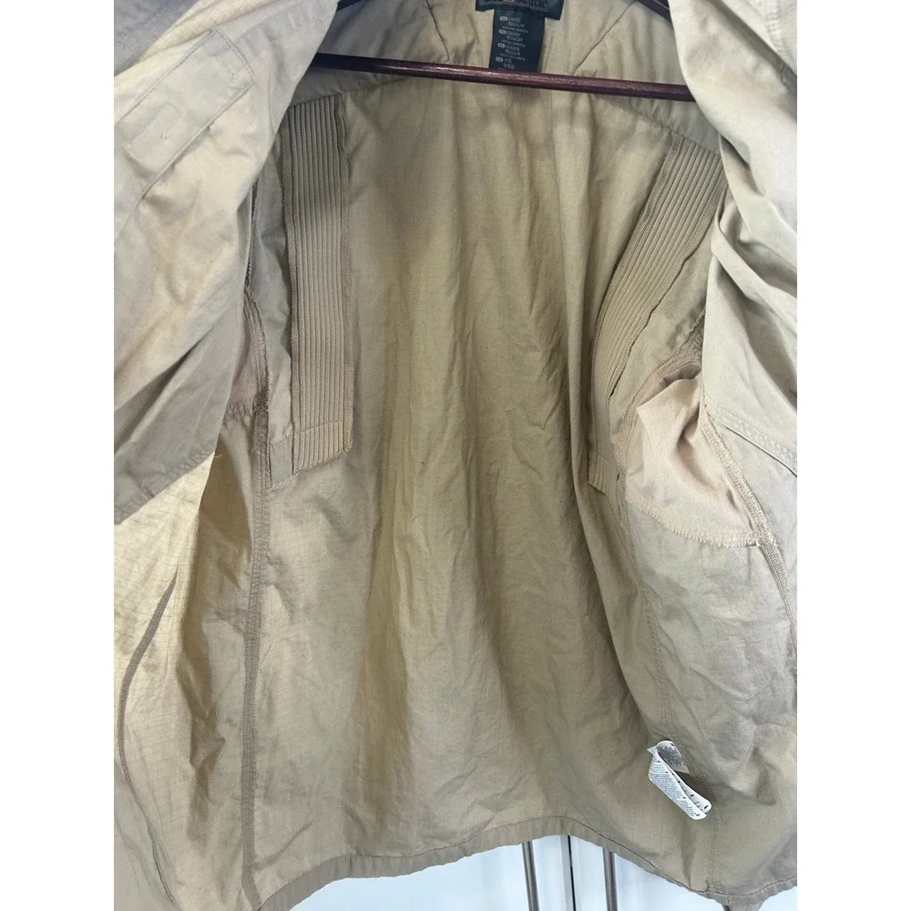 5.11 Tactical Rapid Assault Shirt Khaki Tan Ripstop Field Jacket Mens Large